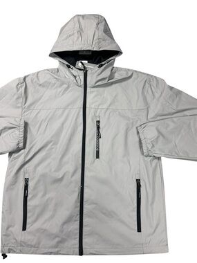 New Balance Light Gray Hooded Windbreaker Jacket - Men's size L
